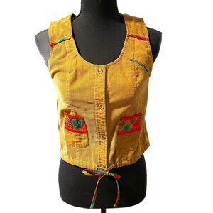 1970s plaid corduroy vest or top